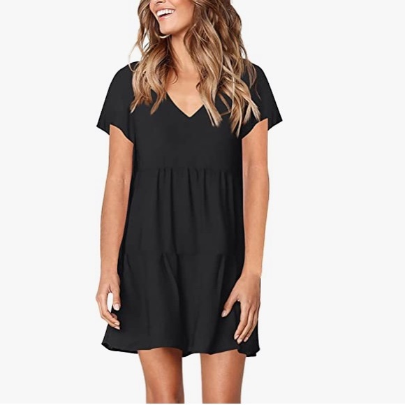 Women's Loose Swing Dress Casual Short Flowy Tunic Babydoll Dress ( WITH TAG ) - Picture 5 of 7